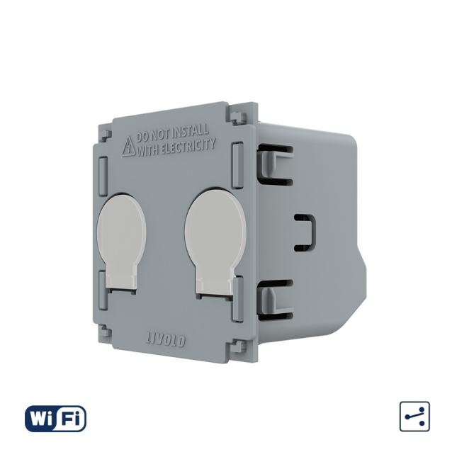 Механизм сенсорный проходной выключатель 2 канала Wi-Fi Livolo (VL-FC2SNY-2G)