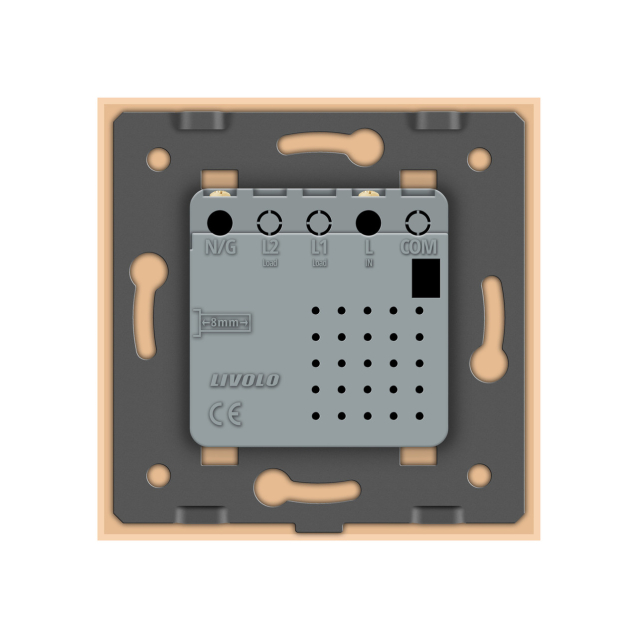 Розетка USB-A и USB-C 36W Livolo золотой стекло (VL-C7FCUA18W.UC18W-2AP)