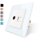 Розетка компьютерная RJ-45 и ТВ розетка Livolo белый стекло (VL-C791VC-11)