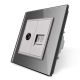 Розетка компьютерная RJ-45 и ТВ розетка Livolo серый стекло (VL-C791VC-15)