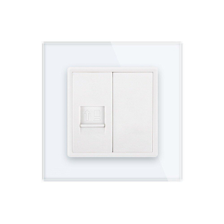 Розетка компьютерная RJ-45 Livolo белый стекло (VL-C791C-11)