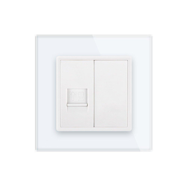 Розетка компьютерная RJ-45 Livolo белый стекло (VL-C791C-11)