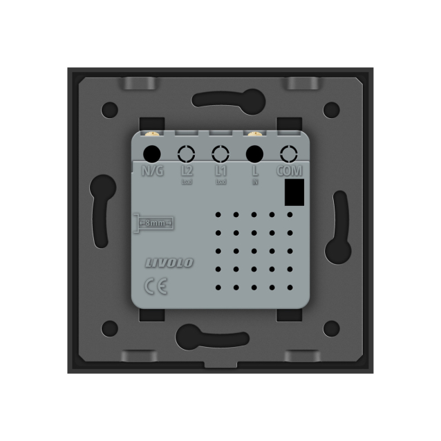 Розетка USB-A и USB-C 36W Livolo черный стекло (VL-C7FCUA18W.UC18W-2BP)