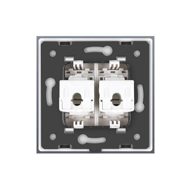 Розетка компьютерная двойная RJ-45 Livolo белый стекло (VL-C792C-11)