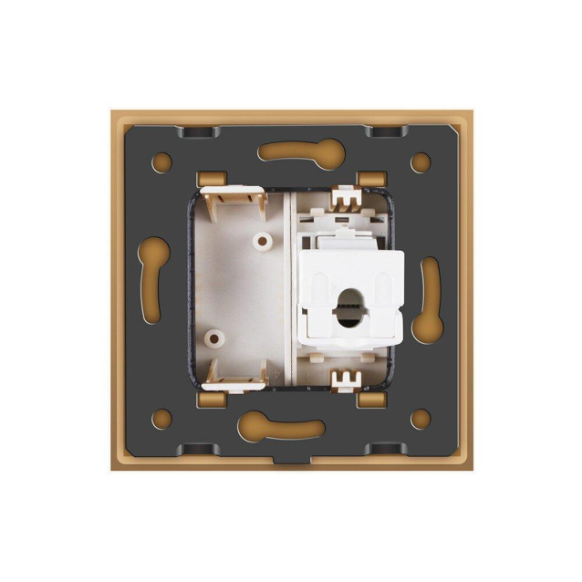 Розетка компьютерная RJ-45 Livolo золото стекло (VL-C791C-13)