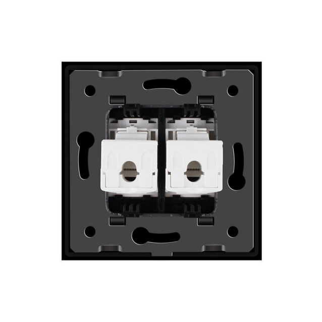 Розетка компьютерная двойная RJ-45 Livolo черный стекло (VL-C792C-12)