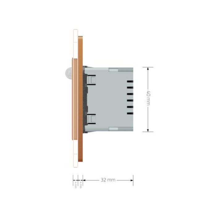 Светильник для лестниц подсветка пола с датчиком движения Livolo золото стекло (722800513)