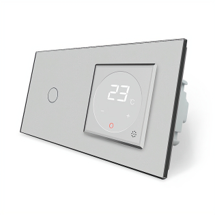 Сенсорный выключатель 1 сенсор Терморегулятор с выносным датчиком температуры для теплого пола Livolo серый