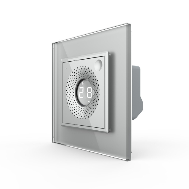 Умный датчик температуры и влажности ZigBee термометр гигрометр Livolo серый (VL-FCEZ-2IP-15)