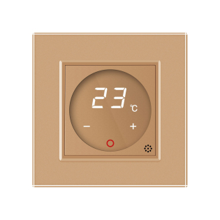 Терморегулятор с выносним датчиком температуры для теплых полов Livolo золото (VL-C701TM2-13)