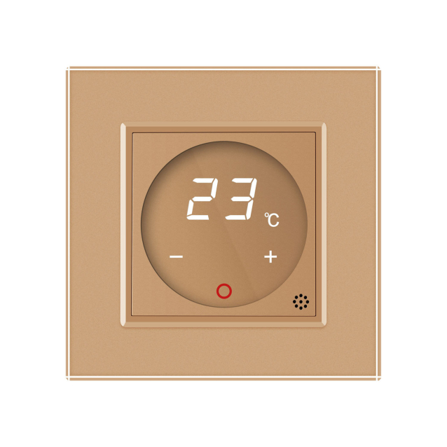 Терморегулятор с выносним датчиком температуры для теплых полов Livolo золото (VL-C701TM2-13)