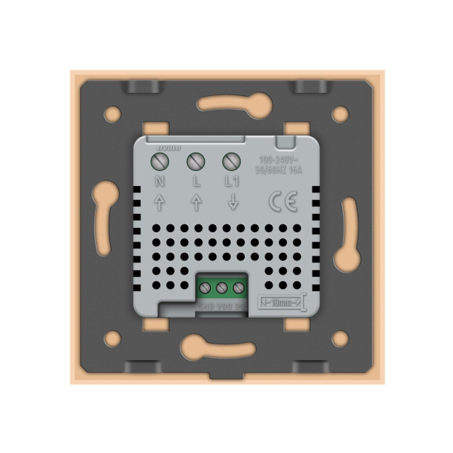 Терморегулятор с выносним датчиком температуры для теплых полов Livolo золото (VL-C701TM2-13)