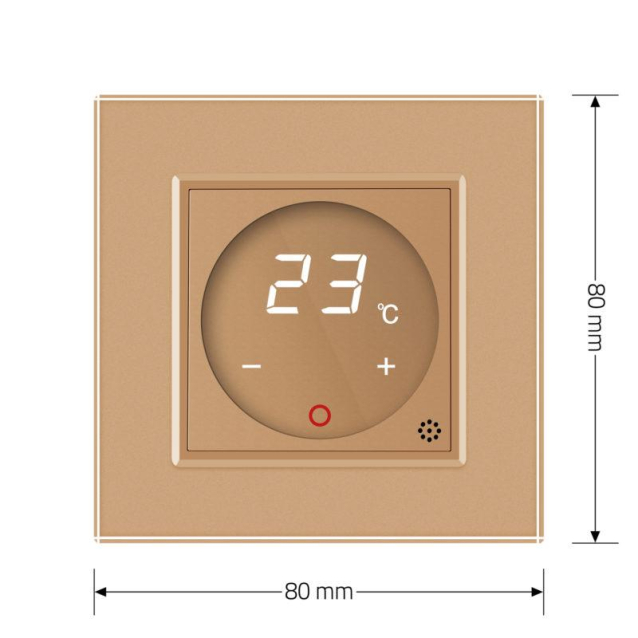Терморегулятор с выносним датчиком температуры для теплых полов Livolo золото (VL-C701TM2-13)