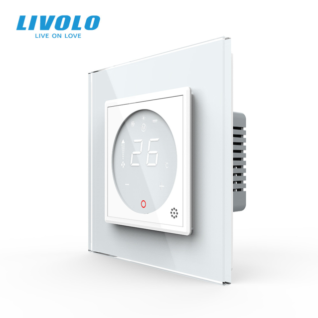 Цифровий сенсорний термостат керування конвектором Livolo білий (VL-C7-FCA-2WPS72)