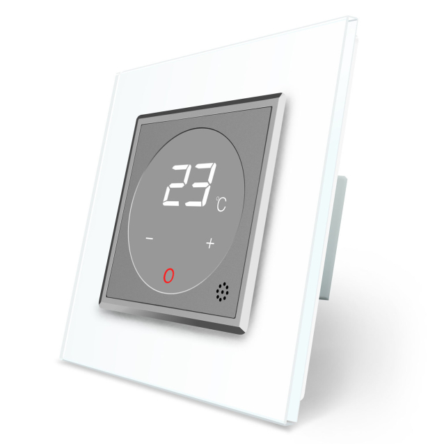 Терморегулятор со встроенным датчиком температуры Livolo белый серый (VL-C701TM-11/15)