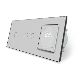 Сенсорный выключатель 3 сенсора (1-2) Терморегулятор с выносным датчиком температуры для теплого пола Livolo
