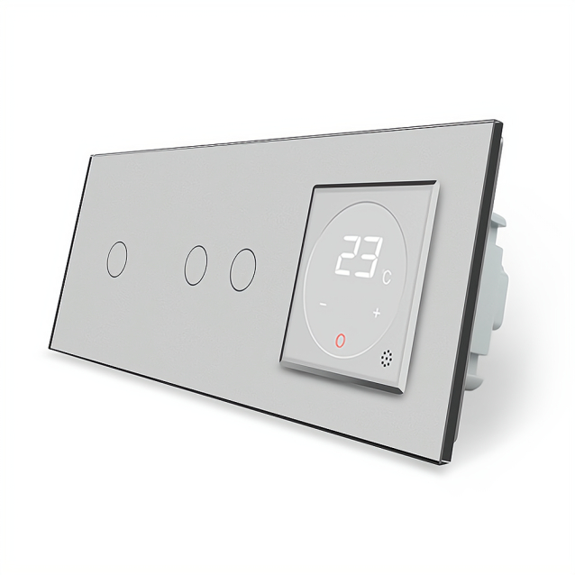 Сенсорный выключатель 3 сенсора (1-2) Терморегулятор с выносным датчиком температуры для теплого пола Livolo