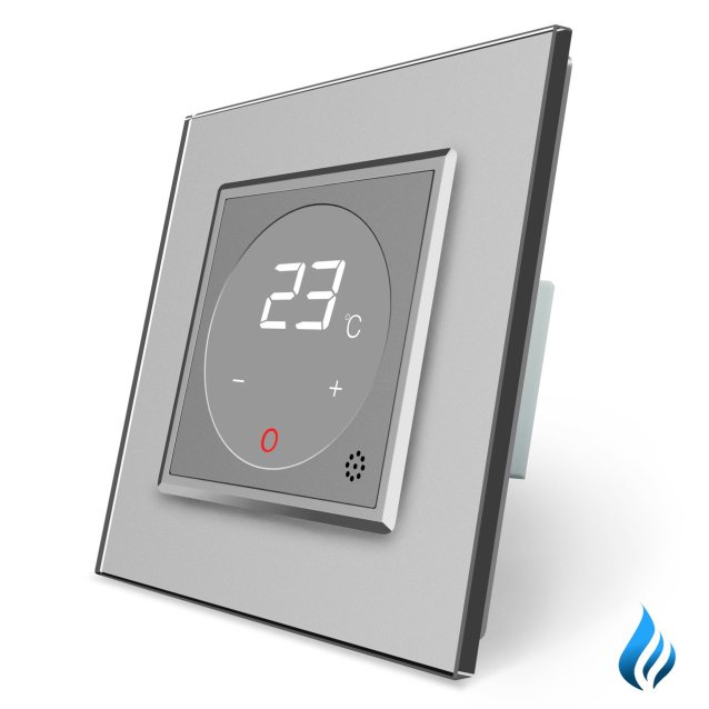 Терморегулятор со встроенным датчиком температуры Сухой контакт для котлов Livolo серый (VL-C701TM3-15)