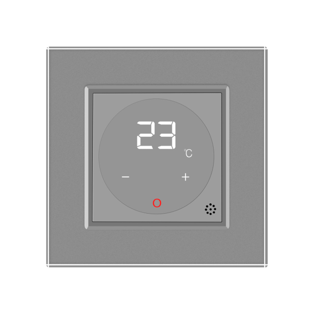 Терморегулятор со встроенным датчиком температуры Сухой контакт для котлов Livolo серый (VL-C701TM3-15)