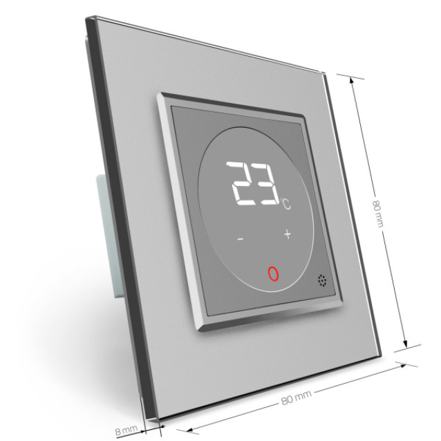 Терморегулятор со встроенным датчиком температуры Сухой контакт для котлов Livolo серый (VL-C701TM3-15)