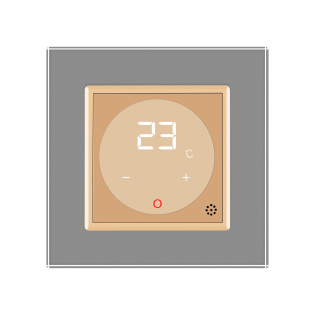 Терморегулятор со встроенным датчиком температуры Livolo серый золото (VL-C701TM-15/13)