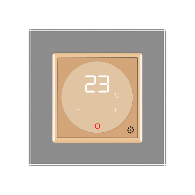 Терморегулятор со встроенным датчиком температуры Livolo серый золото (VL-C701TM-15/13)