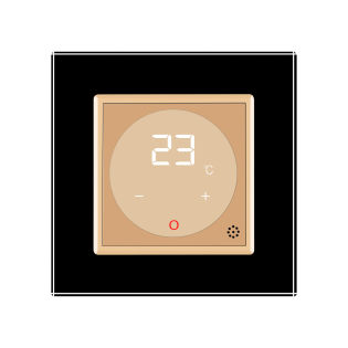 Терморегулятор со встроенным датчиком температуры Livolo черный золото (VL-C701TM-12/13)