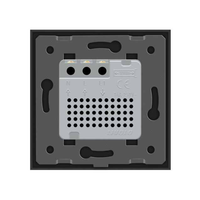 Терморегулятор со встроенным датчиком температуры Livolo черный серый (VL-C701TM-12/15)