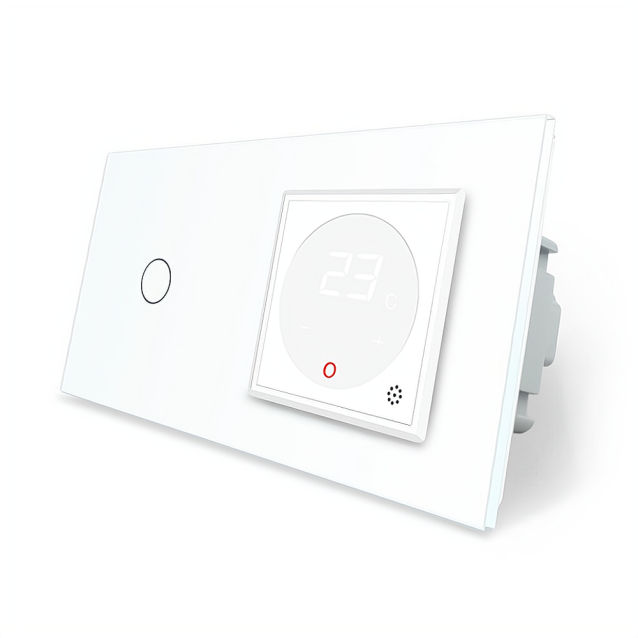 Сенсорный выключатель 1 сенсор Терморегулятор с выносным датчиком температуры для теплого пола Livolo белый