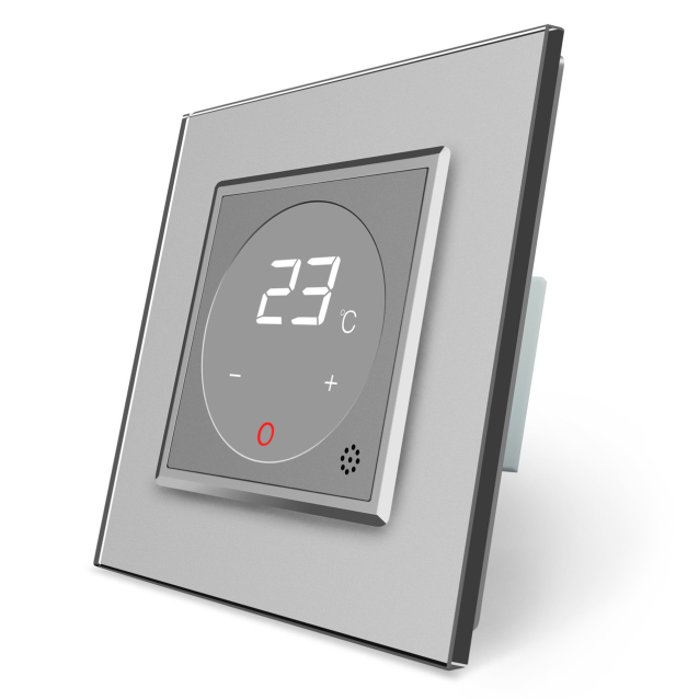 Терморегулятор со встроенным датчиком температуры Livolo серый (VL-C701TM-15)