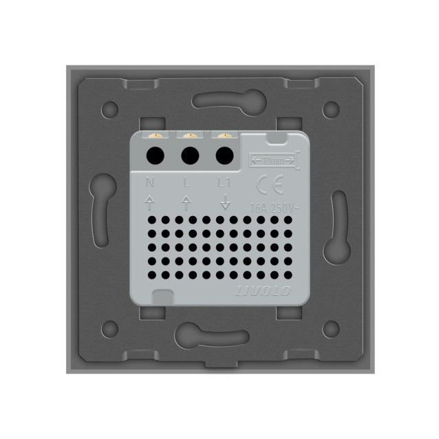 Терморегулятор со встроенным датчиком температуры Livolo серый (VL-C701TM-15)