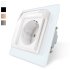 Розетка влагозащищенная с крышкой Livolo белый стекло (VL-C7C1EUWF-11)