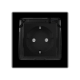 Розетка влагозащищенная с крышкой Livolo черный стекло (VL-C7C1EUWF-12)