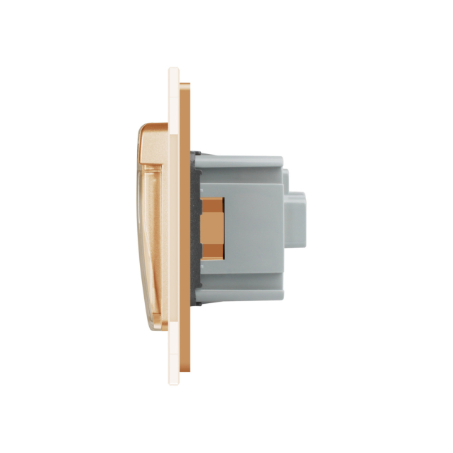 Розетка влагозащищенная с крышкой Livolo золото стекло (VL-C7C1EUWF-13)