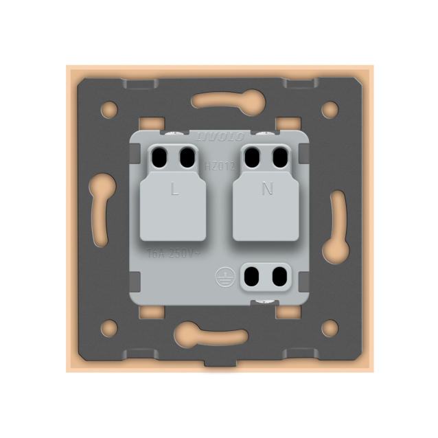 Розетка влагозащищенная с крышкой Livolo золото стекло (VL-C7C1EUWF-13)