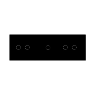 Сенсорный выключатель 5 сенсоров (2-1-2) Livolo черный стекло (VL-C702/C701/C702-12)