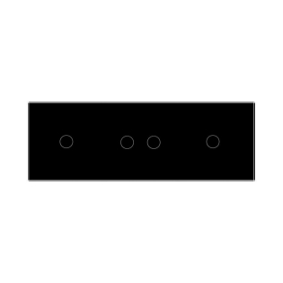 Сенсорный выключатель 4 сенсора (1-2-1) Livolo черный стекло (VL-C701/C702/C701-12)