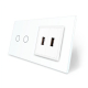 Сенсорный выключатель 2 сенсора 2 USB Livolo белый стекло (VL-C702/2USB-11)
