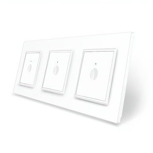 Сенсорный выключатель Sense 3 сенсора (1-1-1) Livolo белый стекло (VL-C7FC1/FC1/FC1-6WP)