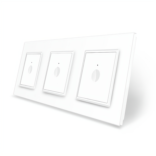 Сенсорный выключатель Sense 3 сенсора (1-1-1) Livolo белый стекло (VL-C7FC1/FC1/FC1-6WP)