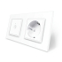Сенсорный выключатель Sense 1 сенсор 1 розетка Livolo белый стекло (VL-C7FC1/FCTC16A-4WP)