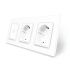 Сенсорный выключатель Sense 1 сенсор 2 розетки Livolo белый стекло (VL-C7FC1/FCTC16A/FCTC16A-6WP)