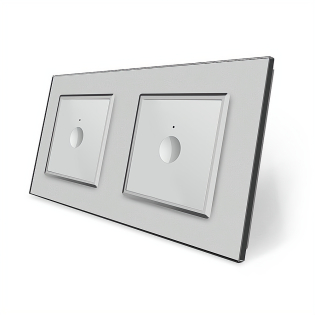 Сенсорный выключатель Sense 2 сенсора (1-1) Livolo серый стекло (VL-C7FC1/FC1-4IP)