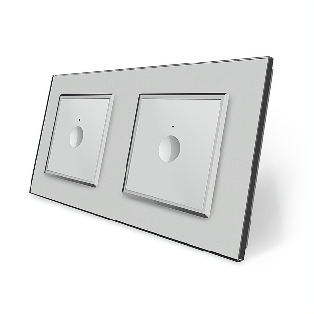 Сенсорный выключатель Sense 2 сенсора (1-1) Livolo серый стекло (VL-C7FC1/FC1-4IP)