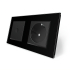 Сенсорный выключатель Sense 1 сенсор 1 розетка Livolo черный стекло (VL-C7FC1/FCTC16A-4BP)