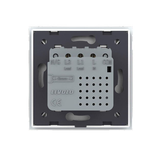 Сенсорный выключатель Sense 2 сенсора Livolo белый (722000211)