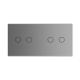 Сенсорный выключатель 4 сенсора (2-2) Livolo серый стекло (VL-C702/C702-15)