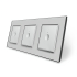 Сенсорный выключатель Sense 3 сенсора (1-1-1) Livolo серый стекло (VL-C7FC1/FC1/FC1-6IP)