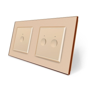 Сенсорный выключатель Sense 3 сенсора (1-2) Livolo золотой стекло (VL-C7FC1/FC2-4AP)