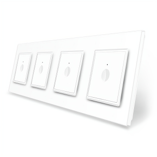 Сенсорный выключатель Sense 4 сенсора (1-1-1-1) Livolo белый стекло (VL-C7FC1/FC1/FC1/FC1-8WP)